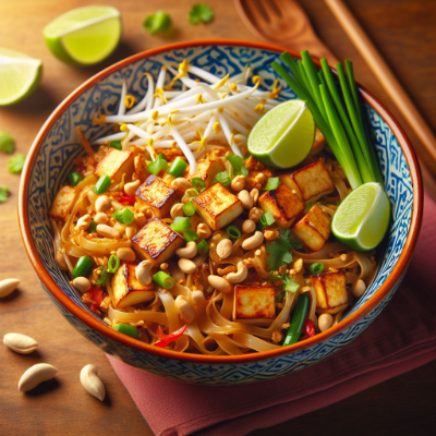 thai dish featuring tofu and noodles 